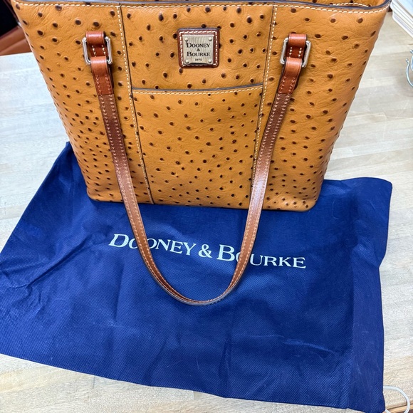 DOONEY & BOURKE Brown Ostrich Leather Lexington Tote NWT - Picture 8 of 8